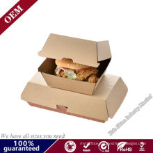 Eco Friendly Compostable Kraft Paper Hamburger Box